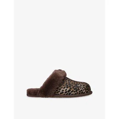 Ugg Womens Scuffette Suede And Shearling Slippers Brown/oth Eur 41 / 8 Uk