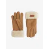 Ugg Genuine Shearling Turn Cuff Gloves In Chestnut