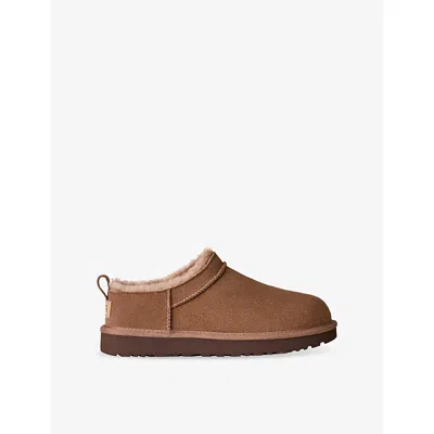 Ugg Womens Mid Brown Classic Micro Suede Boots Eur 37 / 4 Uk