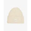 Ugg Womens Cream Brand-patch Knitted Beanie In Neutral