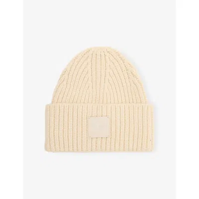 Ugg Womens Cream Chunky Rib-knit Beanie Hat