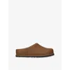 Ugg Matte Finish Smooth Rounded Toe Clogs In Brown