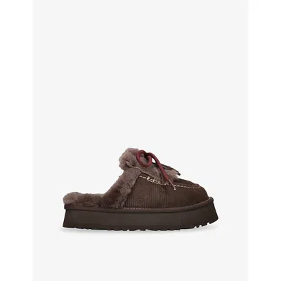 Ugg Womens Disquette Heritage Slippers In Brown