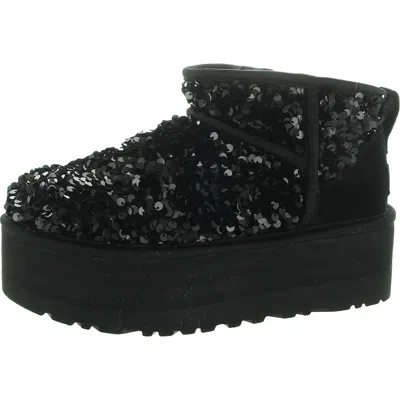 Ugg Womens Embellished Man Made Ankle Boots In Black