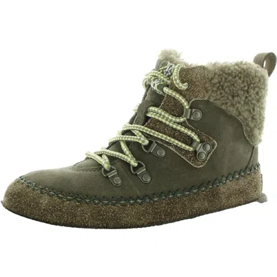 Ugg Womens Faux Fur Lined Hiking Boots In Green