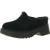 Ugg Womens Faux Fur Lined Leather Clogs In Black