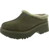 Ugg Womens Faux Fur Lined Leather Clogs In Brown