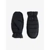 Ugg Womens Fluff Borg-trim Padded Ripstop Mittens Black In Black