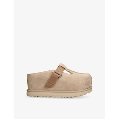 UGG WOMENS GOLDENSTAR HI-TOP SUEDE CLOGS BEIGE EUR 41 / 8 UK