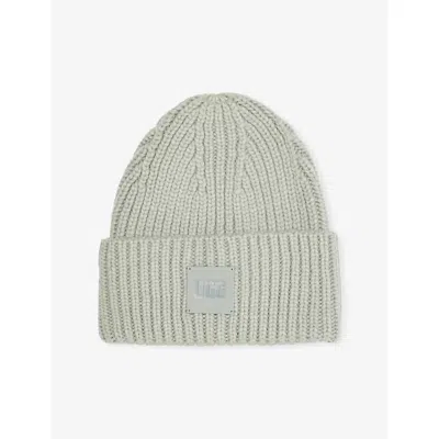 Ugg Womens Grey Mist Brand-patch Knitted Beanie In Gray