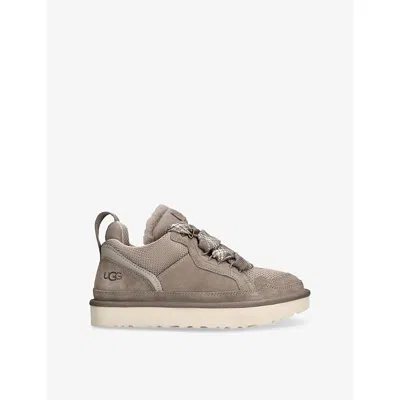 UGG WOMENS GREY/M.CMB LOWMEL SUEDE AND MESH LOW-TOP TRAINERS EUR 36 / 3 UK