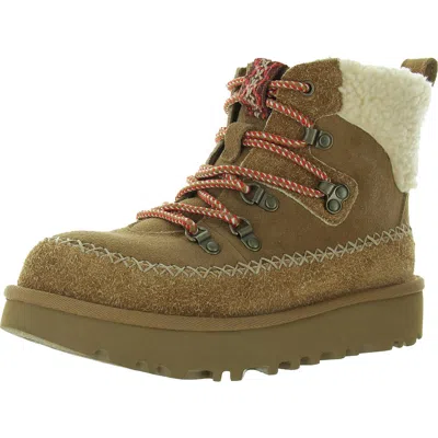Ugg Womens Lace-up Faux Fur Winter & Snow Boots In Multi