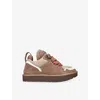 Ugg Ribbon-lace Leather Sneakers In Brown