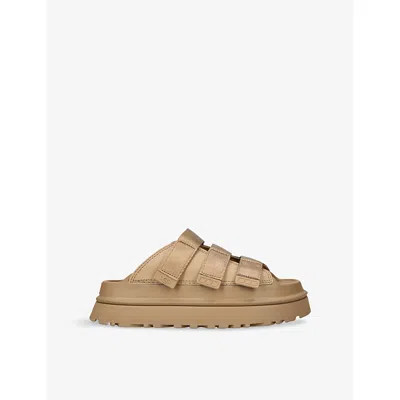 UGG WOMENS MID BROWN GOLDENGLOW SLIDE WOVEN SANDALS EUR 41 / 8 UK