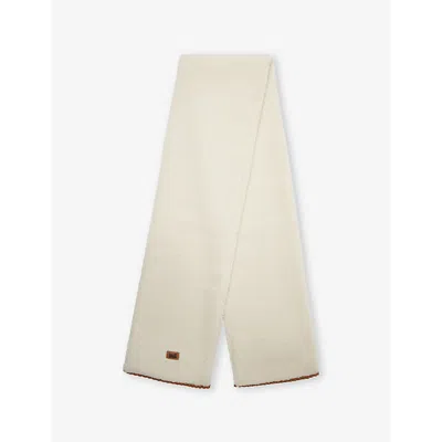 Ugg Womens Nimbus Fluff Scalloped-trim Fleece Scarf