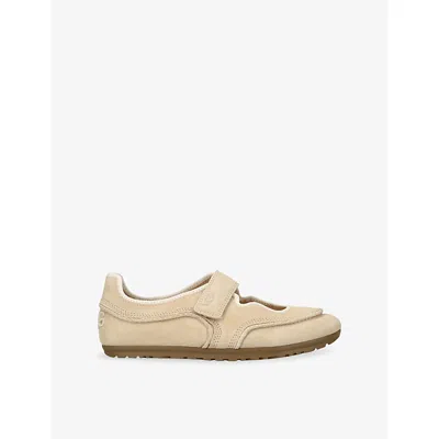 Ugg Womens Quill Mary Jane Suede Trainers Beige Eur 36 / 3 Uk