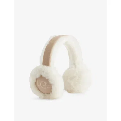 Ugg Womens Sand Brand-embroidery Padded Shearling Earmuffs