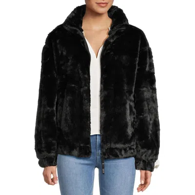Ugg Womens Solid Faux Fur Faux Fur Coat In Black