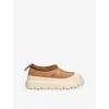 Ugg Womens Tasman Weather Logo-embossed Suede Slippers Tan Comb In Tan Comb