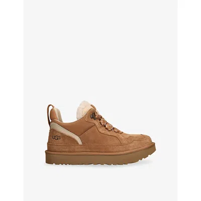 UGG WOMENS TAN LOWMEL SUEDE AND MESH MID-TOP TRAINERS EUR 45 / 11 UK