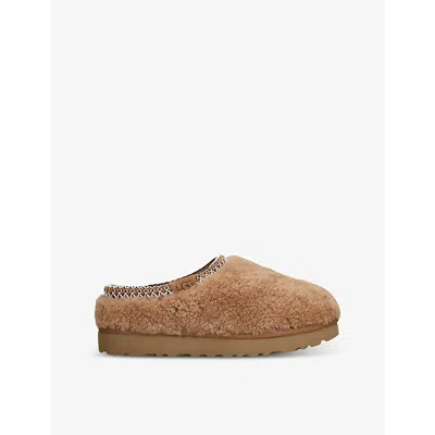 UGG WOMENS TAN TASMAN MAXI CURLY SHEEPSKIN SLIPPERS EUR 41 / 8 UK