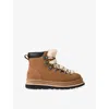 Ugg Fur-trim Lace-up Boots In Brown