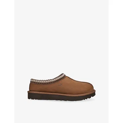 Ugg Womens Tasman Nubuck-leather Slippers Mid Brown Eur 37 / 4 Uk