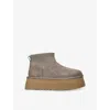 Ugg Mini Ankle Boots With Platform Sole And Pull Tab In Taupe