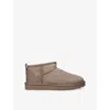 Ugg Womens Taupe Classic Ultra Mini Suede Boots Eur 37 / 4 Uk In Brown