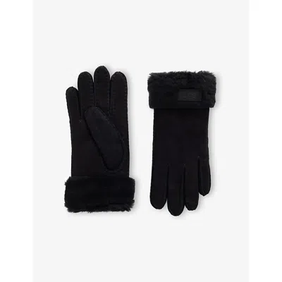 Ugg Womens Turn Cuff Sheepskin Gloves Black