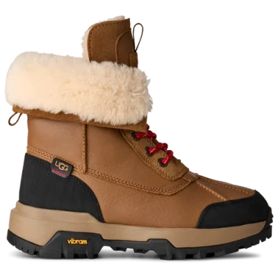 Ugg Round-toe Lace-up Boots In Burgundy