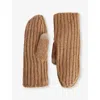 Ugg Womens Camel Chunky-rib Stretch-knit Mittens In Camel