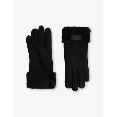 Ugg Womens  Chunky Ribbed Knit Mittens In Black