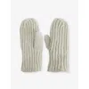 Ugg Womens Chunky Ribbed Knitted Mittens Light Grey In Light Grey