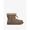 Ugg Womens Classic Mini Alpine Logo-patch Suede Ankle Boots Dark Brow In Dark Brown