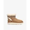 Ugg Womens Tan Classic Mini Atherson Suede And Shearling Ankle Boots Eur 36 / 3 Uk In Tan