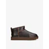 Ugg Classic Ultra Mini Leather Boots In Dark Brown