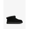 Ugg Classic Ultra Mini Maxi Curly Suede Ankle Boots In Black