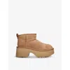 Ugg Brown 'ultra Mini New Heights' Boots In Tan