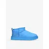 Ugg Classic Ultra Mini Suede Ankle Boots In Blue