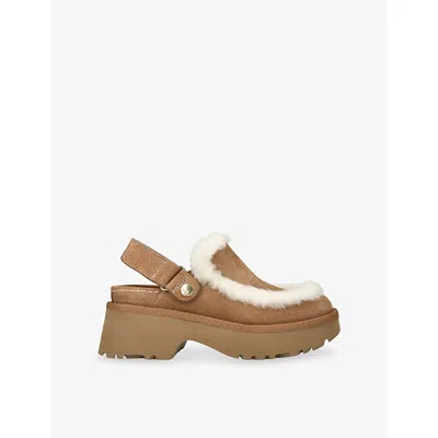 UGG WOMENS UGG ESMEE SUEDE BLOCK-HEEL SLINGBACK CLOGS