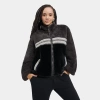 Ugg Marlene High Pile Fleece Jacket In Black/heritage Braid