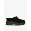 Ugg Womens Faux Fur Lined Leather Clogs In Black