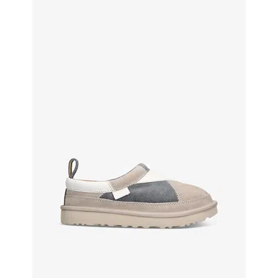 Ugg Womens  Patchwork Tasman Shearling-lined Suede Slippers In Grey/m.cmb