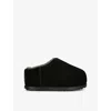 Ugg Pumped Suede Slippers In Black