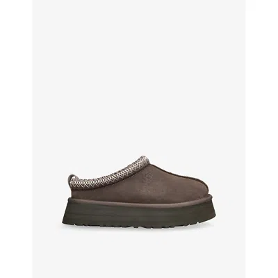 UGG WOMENS DARK BROWN TAZZ SUEDE SLIPPERS EUR 38/5 UK