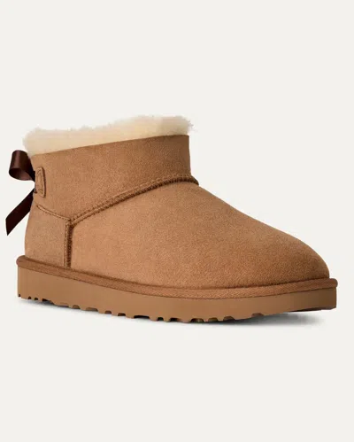 Ugg Womens Ultra Mini Bailey Bow Boots In Brown