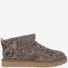 Ugg Classic Ultra Mini Leopard-print Ankle Boots In Brown