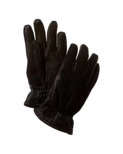 Ugg Wool-blend Leather Palm Gloves In Black