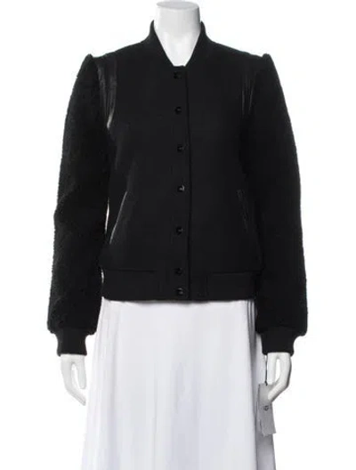 Pre-owned Ugg Wool Bomber Jacket In Black